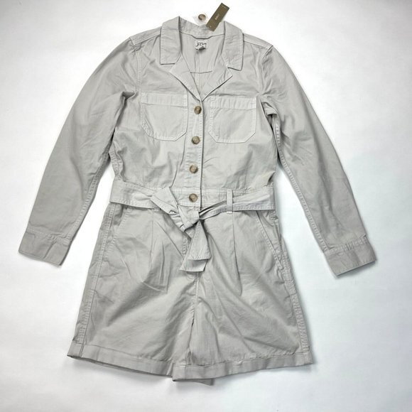 J Crew Foundry Chino Shorts Coveralls Jumpsuit Romper Women 2 NWT $148 Cotton - Picture 11 of 14